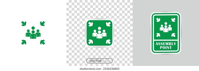 assembly, point, emergency, meeting, stamp, evacuation, gathering, arrow, exit, signs, danger, safety, warning, help, isolated, fire, security, symbol, icon, alarm, protection, background, accident, 