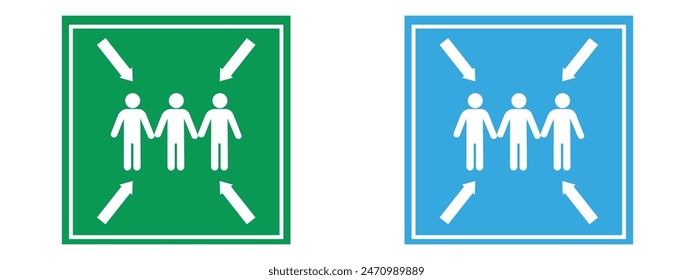 Assembly Point Graphic Representing Safety and Emergency Procedures