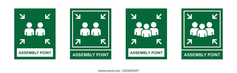 Assembly point icon. Emergency evacuation assembly icon, vector illustration