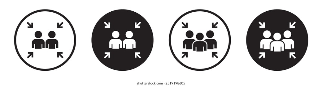 Assembly point icon. Emergency evacuation assembly icon, vector illustration