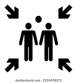 Assembly point icon. Emergency evacuation assembly point sign vector illustration.