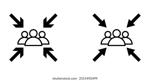 Assembly point icon. Gathering location. Assembly point evacuation vector design template illustration.