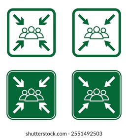 Assembly point icon. Gathering location. Assembly point evacuation vector design template illustration.