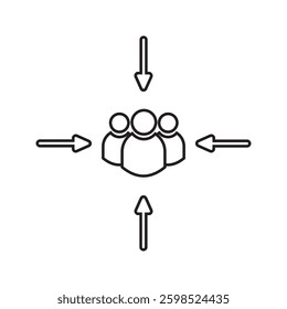 Assembly point icon. Gathering location. Vector illustration