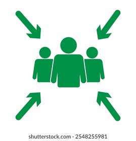 Assembly point icon, meeting point icon vector illustration on isolated background eps 10.