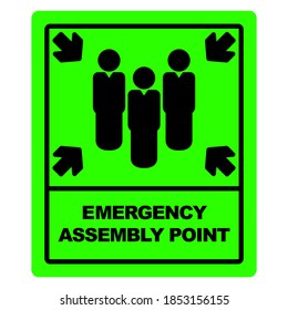 Assembly point icon in modern green color style design. Vector illustration isolated on white background.