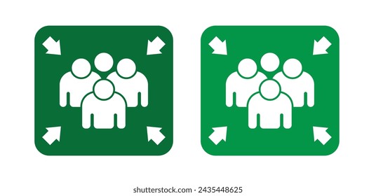 Assembly Point Icon Set. Vector Illustration