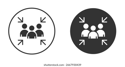 Assembly point icon silhouette symbol. Vector isolated illustration