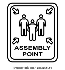 Assembly point icon in trendy outline style design. Vector illustration isolated on white background.