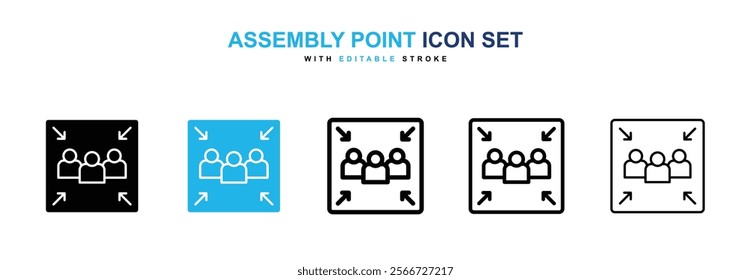 Assembly point icons vector collection pack.
