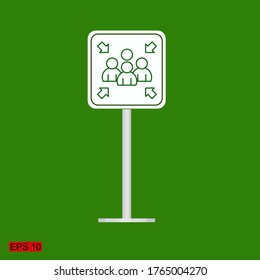punto de ensamblado. ilustración del panel de advertencia, punto de reunión.