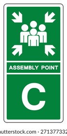 Sammelpunktbuchstaben C-Symbol, Vektorgrafik einzeln auf weißem Hintergrund.EPS10 