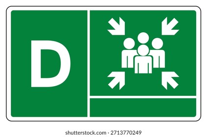 Assembly Point Letters D Symbol Sign, Vector Illustration, Isolated On White Background Label.EPS10 