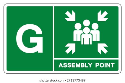 Assembly Point Letters G Symbol Sign, Vector Illustration, Isolated On White Background Label.EPS10 