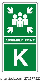 Signo Del Símbolo De Las Letras K Del Punto De Ensamblaje, Ilustración vectorial, Aislado En La Etiqueta Blanca Del Fondo.EPS10 