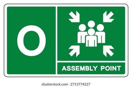 Assembly Point Letters O Symbol Sign, Vector Illustration, Isolated On White Background Label.EPS10 