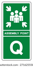Sammelpunktbuchstaben Q-Symbol, Vektorgrafik einzeln auf weißem Hintergrund.EPS10 