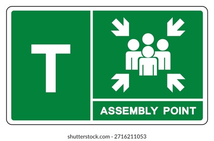Assembly Point Letters T Symbol Sign, Vector Illustration, Isolated On White Background Label.EPS10 
