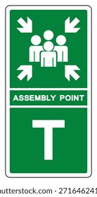 Assembly Point Letters T Symbol Sign, Vector Illustration, Isolated On White Background Label.EPS10 
