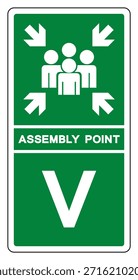 Signo del símbolo de las letras V del punto de montaje, Ilustración vectorial, aislado en la etiqueta blanca del fondo.EPS10 