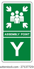 Assembly Point Letters Y Symbol Sign, Vector Illustration, Isolated On White Background Label.EPS10 