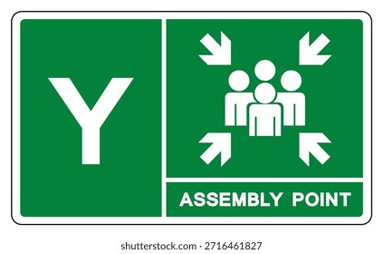 Assembly Point Letters Y Symbol Sign, Vector Illustration, Isolated On White Background Label.EPS10 