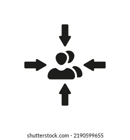 assembly point, meeting place in case of emergency event icon vector