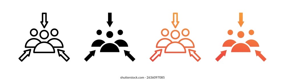 Assembly Point Multi Style Icon Set Vector