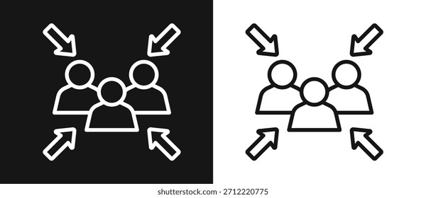 Assembly Point Outline style In White And Black Background