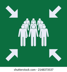 Assembly Point Sign. Appointment Place, Gathering Icon  - Vector.