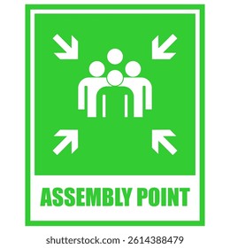 Assembly Point, sign and board vector