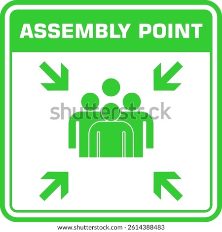 Assembly Point, sign and board vector