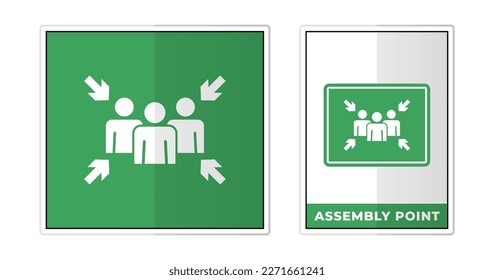 Assembly Point Sign Label Symbol Icon Vector Illustration