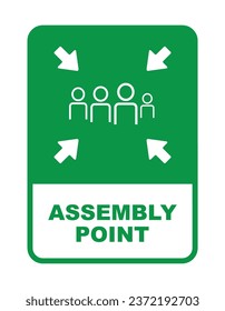 Assembly Point sign on white background