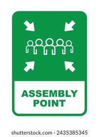 Assembly Point sign on white background