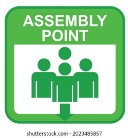 Assembly Point, sign and sticker vector