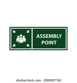 Assembly point sign vector logo design template