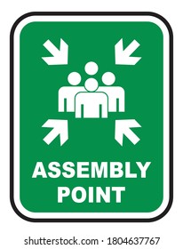 Emergency Evacuation Assembly Point Sign Gathering Stock Vector ...