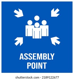  assembly point with symbol - evacuation sign