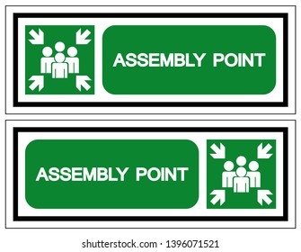Assembly Point Symbol Sign, Vector Illustration, Isolated On White Background Label .EPS10 