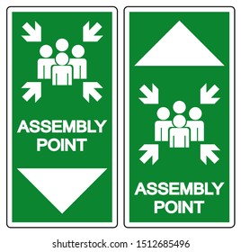 Assembly Point Symbol Sign, Vector Illustration, Isolated On White Background Label .EPS10