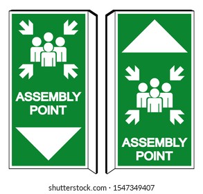 Assembly Point Symbol Sign, Vector Illustration, Isolated On White Background Label .EPS10