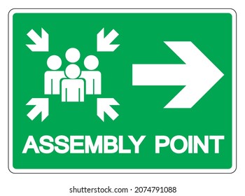 Assembly Point Symbol Sign, Vector Illustration, Isolated On White Background Label .EPS10 