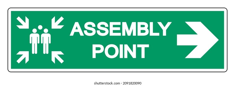 Assembly Point Symbol Sign, Vector Illustration, Isolated On White Background Label .EPS10 