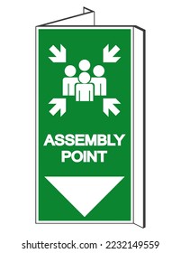 Assembly Point Symbol Sign, Vector Illustration, Isolated On White Background Label .EPS10