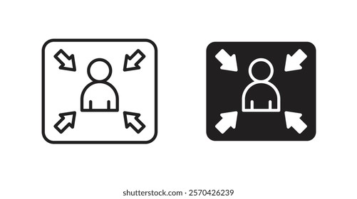 Assembly point vector web icons set