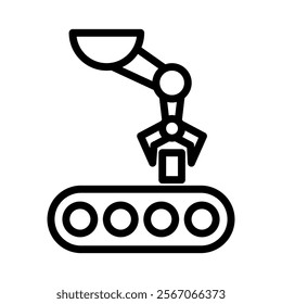 Assembly Robot Icon Lineal Style Vector Illustration