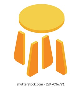 Assembly round table icon isometric vector. Furniture factory. Work product