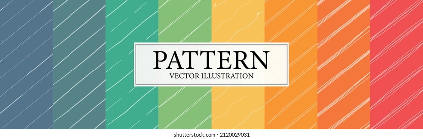 Assembly of seamless patterns, abstract shapes - Vector illustration