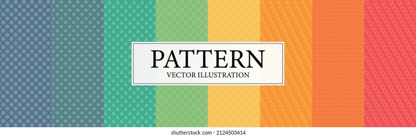Assembly of seamless patterns, abstract shapes - Vector illustration